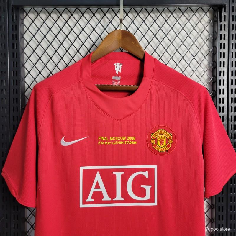Man Utd 2008 home short sleeve jersey
